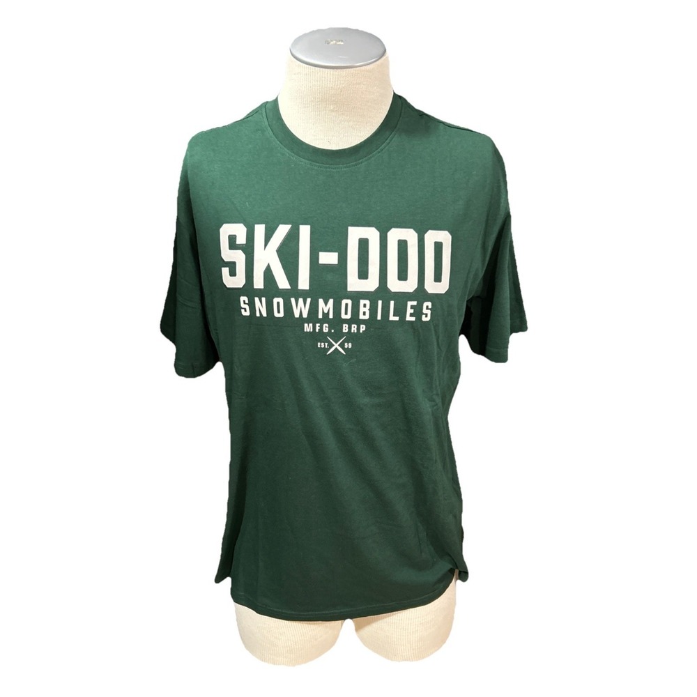 Ski-doo Snowmobile Tshirt Mens Large Green Short Sleeves